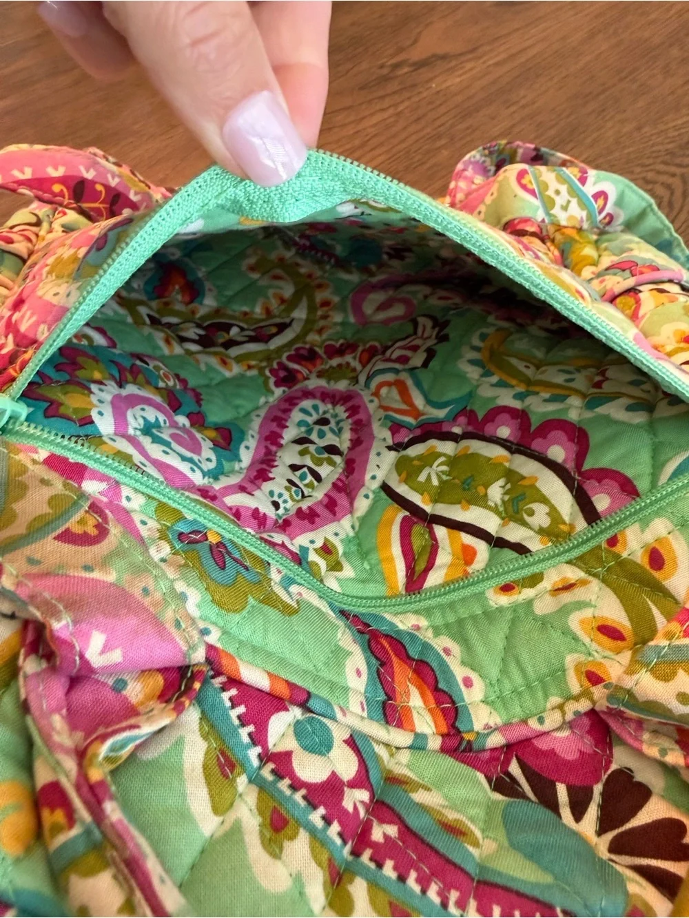 Vera Bradley-Inspired Quilted Turquoise Floral Backpack